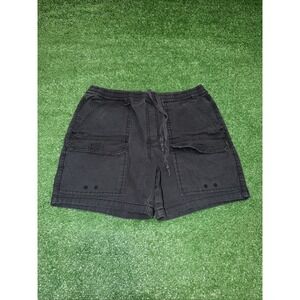 PacSun Cargo Shorts Men's Medium Black Drawstring Elastic Waist Utility Casual